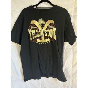 Yellowstone Dutton Ranch Montana Graphic T Shirt Black Large Mens 2021 Paramount